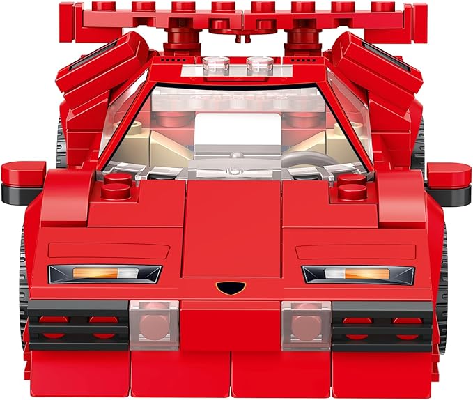 Lambo Countach Racing Car Building Block Set (355 Pieces). Racing Car Building Blocks for Kids and Adults