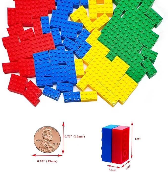 120Pieces Classic Building Bricks Blocks Toy Set 2x4 MOC Building Basic Bricks Parts and Pieces Compatible with Major Brands Construction Toys for Kids 6 yr+ (Red, Yellow, Blue, Green)