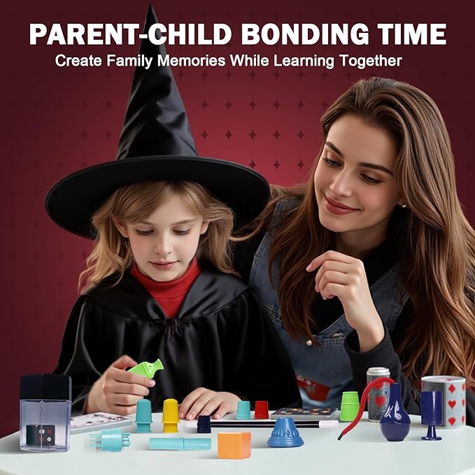 Magic Kit for Kids 28 in 1 Magic Tricks Set Age 6-8 to Perform with Step-by-Step Video Instructions for Each Trick from Professional Ages 6+