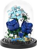 Jollcnoia Blue Dream Home Bouquets Dust Cover Set Building Toy Creative Assembly Bonsai Tree, Ideal for Valentine's Anniversaries Birthday