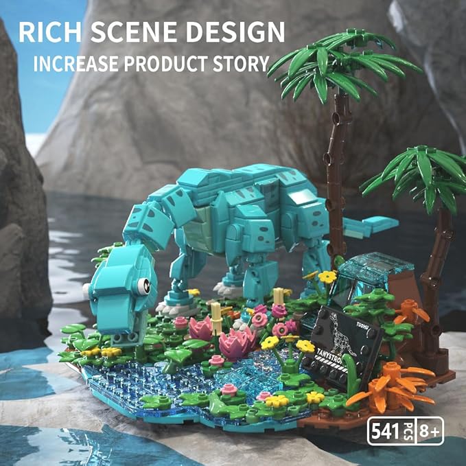 Dinosaur World Brachiosaurus Building Set- Compatible with Lego Sets for Boys 8-14, Jurassic Volcano Era Building, Birthday Gift Set for Boys & Girl (559 Pcs)