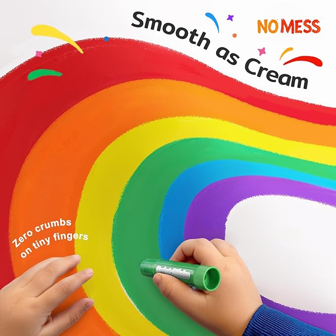 24 Colors Tempera Paint Sticks, No Mess, Quick-Drying & Non-Toxic Art Supplies, Easy-Grip for Toddlers and Kids, Works Great on Paper, Wood, Glass, Canvas, Gifts for Drawing on Various Objects