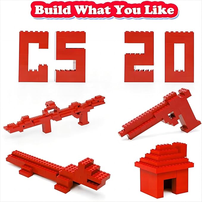 Classic Building Bricks 2x4, Compatible with Lego Parts and Pieces 3001, 110 Piece Bulk Building Block, Creative Building Block for Age 6+ Boys Girls and Bulk Enthusiast (Red)