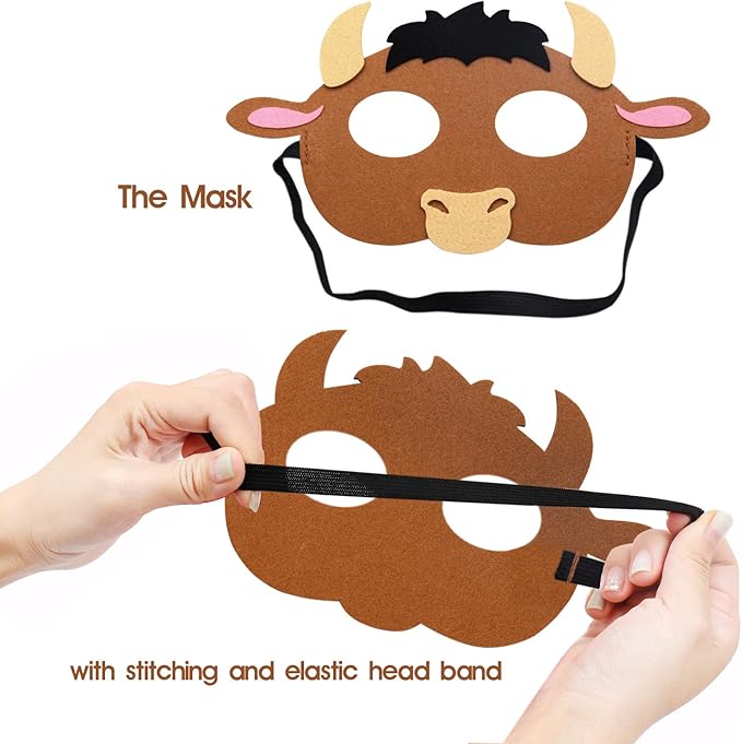 CiyvoLyeen Party Animals Felt Masks Jungle Farm Forest Animals Theme Birthday Party Favors Party Supplies for Boys or Girls