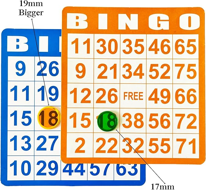 SEETOOOGAMES Magnetic Bingo Chips Counters - 300 Pieces Transparent Counting Game Chips - Clear Plastic Math Markers for Classroom - 19mm Mixed Color