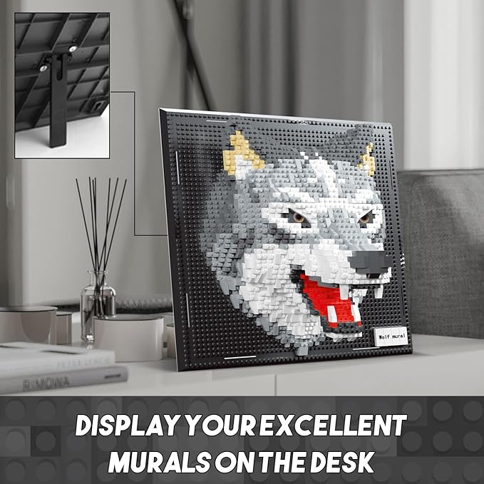 Wolf Micro Mini Building Block Sets for Adults, No Compatible with Lego, 3D Animals Wall Art Kits for Home Wall Decor & Table Display, Creative Toy Gifts for Kids Teens Boys Girls (2214 PCS)