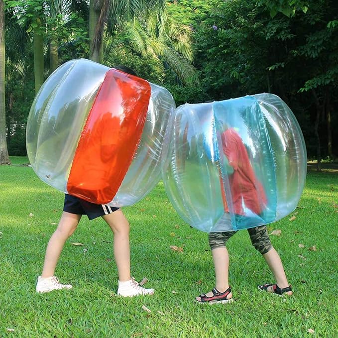 SUNSHINEMALL 2 Pack Sumo Balls for Kids Bumper Balls (3ft/0.90m) Inflatable Bubble House Summer Outdoor Toys for Adults Yard Human Hamster Ball Active Play(Red+Blue 36")