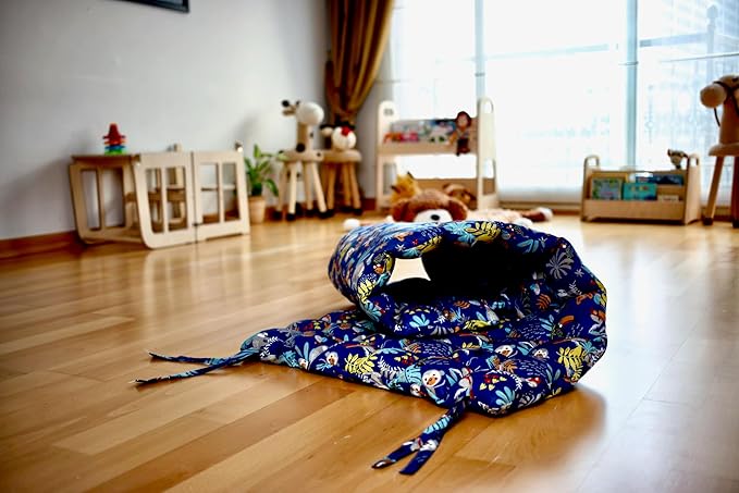 Small Jungle Beaded Fiber Pillow for Climbing Arch, Premium Quality Cotton Cushion for Montessori Rocker, Handmade, Machine Wash Friendly, 57x26.8 inches, Unisex