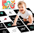 Happy Start High Contrast Baby Cards for Newborns - Black & White Cards, Water-Resistant, BPA-Free, Portable Educational Flashcards for Visual Stimulation, Award-Winning, Ages 0+(English & Vietnamese)