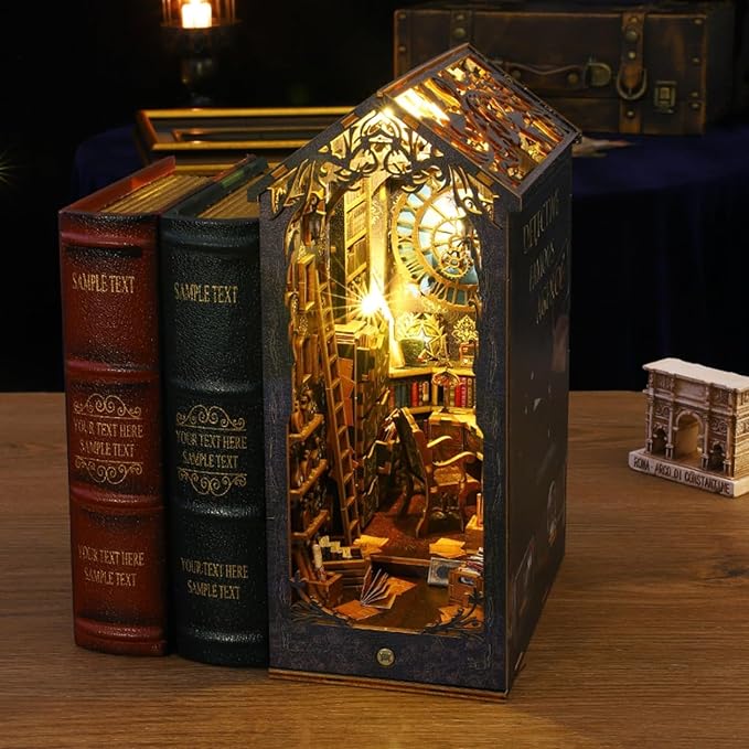 DIY Book Nook Kit - DIY Miniature Dolls House Kit with Furniture and LED Light, 3D Puzzle Wooden Art Bookends, Model Kits for Adults to Build (Covenant Church)