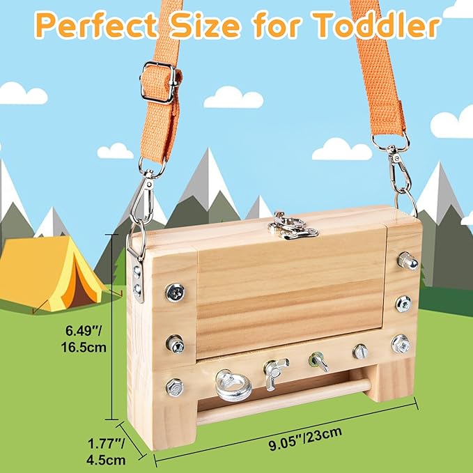 Montessori Screwdriver Board -Lock and Key Toy Set for Kids, Storage Wooden Tools Preschool Toys for 3 4 5 +Year Old, Fine Motor Skills Toys