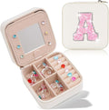 Graduation Birthday Gifts for 4 5 6 7 8 9 10 11 12 13 Year Old Girls,Gifts for Teens Kids Daughter Sister Her,Travel Jewelry Case Small Box Organizer for Women Cute Stuff | Cream,A
