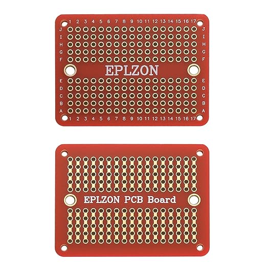 Solderable Breadboard PCB Board Gold-Plated Solder Breadboard for DIY Electronics Projects Apply to Arduino Soldering Projects 3.5"x2.05" (5 Pack + 2 Mini Board,red)