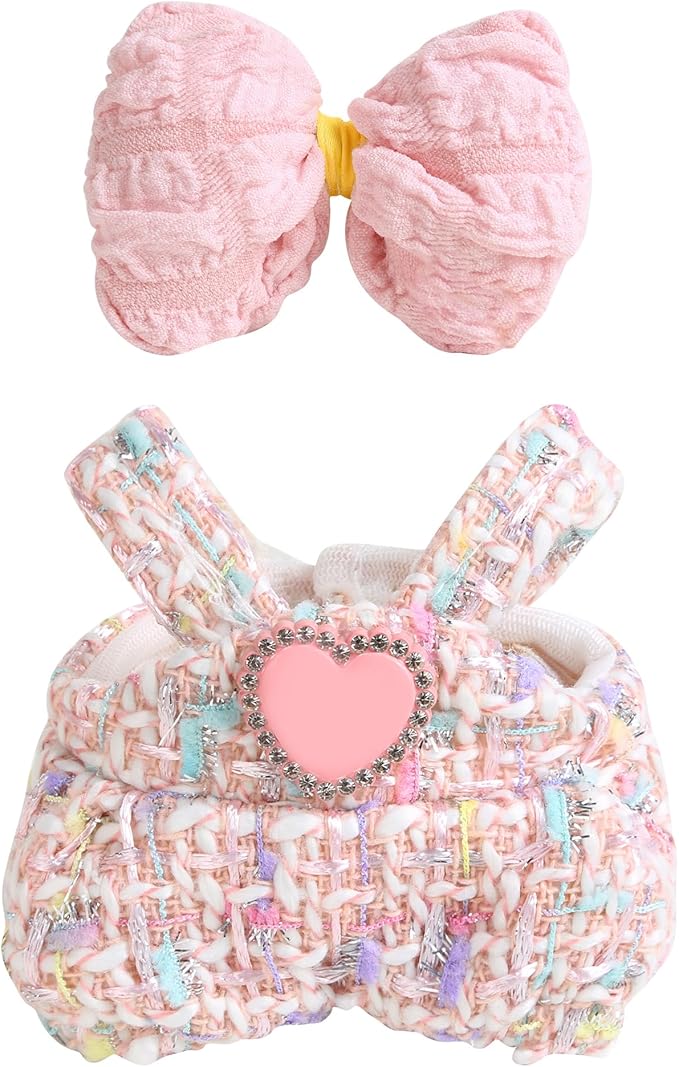 Premium Doll Clothes for Labubu - Luxury Chic Style Set for 17cm Dolls, Doll Outfit for Display, Collectors, Gift - Cute Miniature Fashion Accessories - Pink Jumpsuit (Clothes Only)