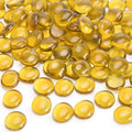FUTUREPLUSX 5Lb Flat Glass Marbles, Amber Yellow Vase Filler Beads Flat Gems Decorative Glass Stones for Table Scatter Hydroponic Plant Decor