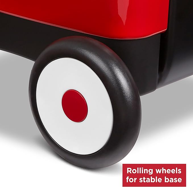 Baby Walker Wagon, Baby Toy Cart, Toddler Toys 1-2, Radio Flyer My 1st Wagon for Kids, with Teddy Bear, for Ages 1-4 Years, Red