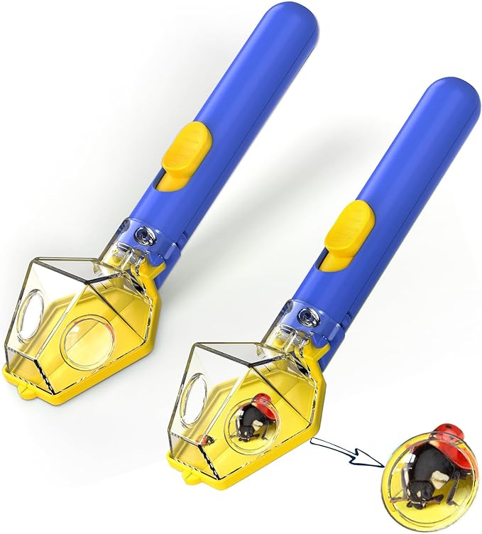 Bug Catcher, Insect Trap Kit with 6X Magnifier, STEM Educational Exploration Toys Gifts for Kids Adult, Catching Ladybugs, Butterflies, Dragonflies, Spider (Blue 2PCS)
