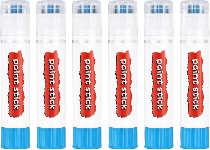 PATIKIL Tempera Paint Sticks, 6 Pcs Solid Tempera Paints Sticks Washable Bulk Markers Pen Quick Drying for Artists Beginners Art Supplies, Sky Blue
