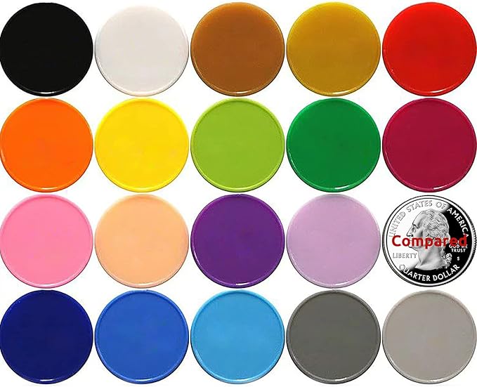 Set of 100 Opaque Plastic Learning Counters Mini Poker Chips Game Tokens with Storage Box (Peachpuff, 1 Inch)