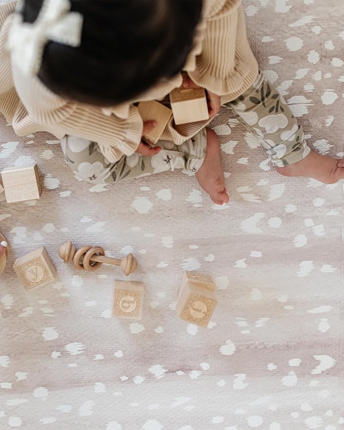 House of Noa Baby Play Mat – 4x8 Fawn Brown – Set of 8 Tiles – Cushioned EVA Foam Play Mat for Floor, Soft Interlocking Baby Crawling Mats for Hard Floors