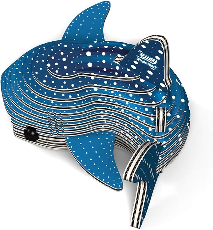 Eugy Whale Shark 3D Puzzle, 22 Piece Eco-Friendly Educational Toy Puzzles for Boys, Girls & Kids Ages 6+