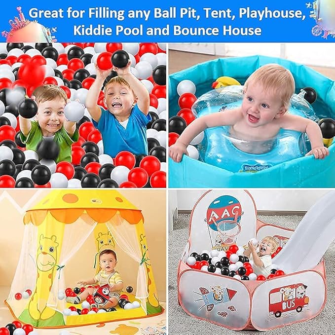 Ball Pit Balls Plastic Balls for Ball Pit Phathalate Free BPA Free Plastic Balls 100pcs 2.2" Set for Toddlers for Play Tent Tunnel