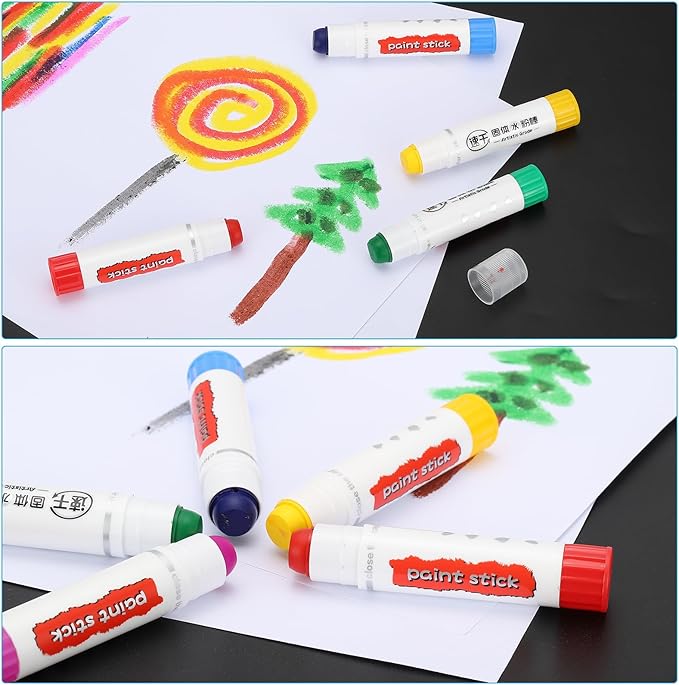 PATIKIL Tempera Paint Sticks, 6 Pcs Solid Tempera Paints Sticks Washable Bulk Markers Pen Quick Drying for Artists Beginners Art Supplies, Light Pink