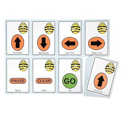 Basic Programming Creating & Debugging Programs Using 1-pc Bee-Bot Floor Robotics with Free 49-pcs A5 Size Sequence Cards - See & Say Version