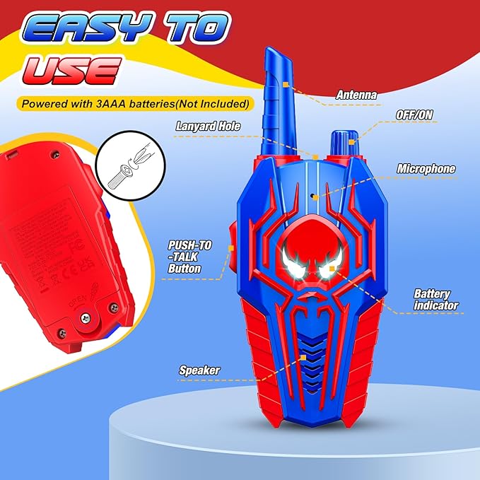Cool Walkie Talkies for Kids Boys: 3 Pack Kids Walkie Talkies Toys Christmas Birthday Gifts for 3 4 5 6 7 8 Year Old Girls Boys Grandkids Camping Outdoor Toys Stocking Stuffers Boy Girl Gift Age 3-8
