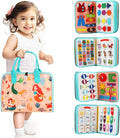 Toddler Busy Board Montessori Toys for Toddlers 3 Year Old Educational Activity Book Board Sensory Travel Toys Ages 4 Preschool Learning Fine Motor Skills Toy Quiet Book Gift for Kids