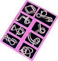 Metal Wire Puzzle Set，Brain Teaser Metals Puzzle ，Chinese Ring Magic Trick Toy for Party Favor Kids 7-14 and Adults Challenge (C(Metal))