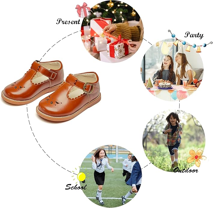 Felix & Flora Toddler Little Girl Mary Jane Dress Shoes - Ballet Flats for Girl Party School Shoes