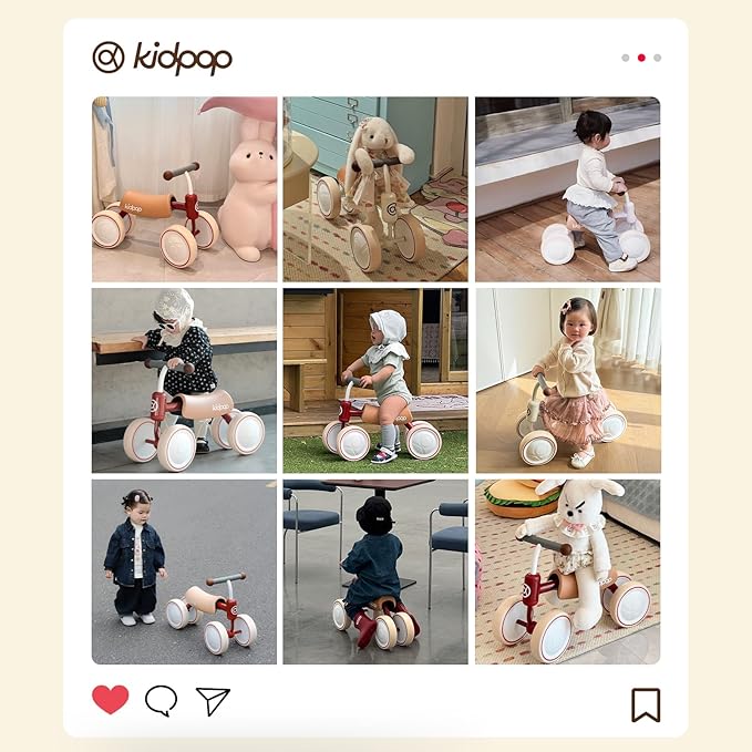Kidpop Big BEE Baby Balance Bike for 1 Year Old Toddler Kids Ride On Toys First Birthday Gift Toddler First Bike (Red)