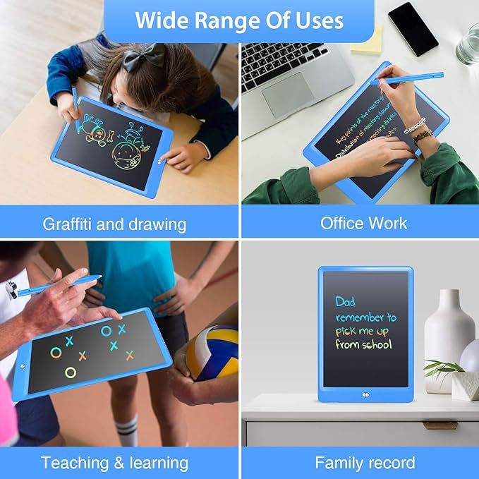 LCD Writing Tablet for Kids, 10 Inch Colorful Electronic Doodle Board, Educational Learning Kids Drawing Tablet Toys, Christmas Birthday Gift for 3 4 5 6 7 8 9 Year Old Girls Boy