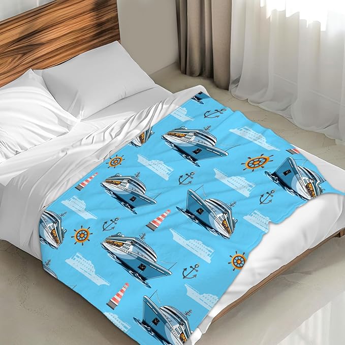Blanket for Kids Adults Boys Ship Throw Blankets, 30x40 Inches Comfy Ship Cute Decor Throw for Sofa Chair Couch Bed
