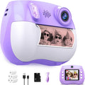 Instant Print Camera for Kids Christmas Birthday Gifts for Girls Boys HD Kids Digital Video Cameras for Toddler, Portable Toy for 3 4 5 6 7 8 9 10 11 12 Year Old with 32GB & 250 Print Paper, Purple