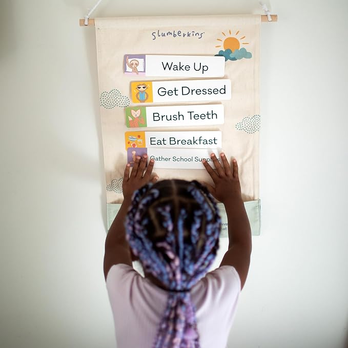 Slumberkins Visual Schedule for Siblings Bundle - Includes 2 Visual Schedules, Sloth Kin, Sloth's Daily Plan & Sloth Starts to Slumber Board Books - Practing Routines & Healthy Boundaries for Kids