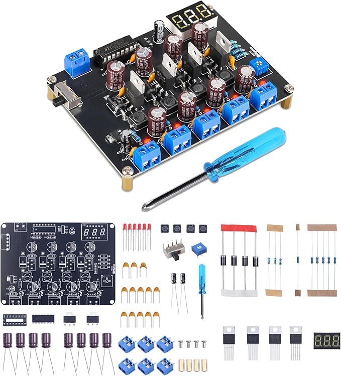 DIY Power Module Soldering Kit, PEMENOL LM2596 Universal 1.5V/3.3V/5V/12V/Adjustable Voltage Output Power Supply Module for School College Electronic DIY Soldering Practice Experiments and Testing