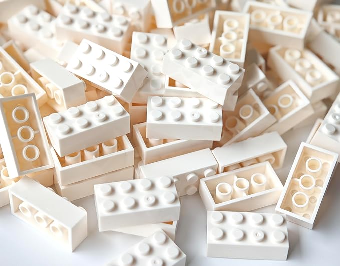 500 Piece White 2x4 Bricks Bulk, Classic Building Block Flat, Compatible with Lego Parts and Pieces, MOC Building Bricks DIY Play Set for Kids Age 6+