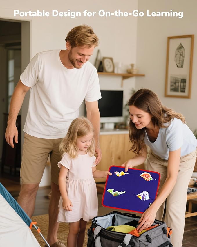 CHEFAN Felt Board for Toddlers, Finger Puppets Includes Itsy Bitsy Spider, 5 Little Ducks & More, Flannel Board for Preschool Learning Activities, Interactive Storytelling Set with Gloves (4 Sets)