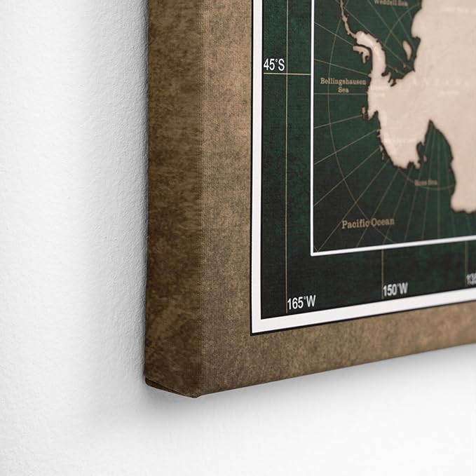 Canvas World Map with Cork Pin Board - English Lettering - Decorative Wall Decoration for All Rooms - Canvas Pictures with World Map Motif (120x80 cm, Pattern 4)