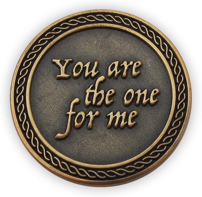 Romantic Love Expression Antique Gold Plated Pocket Coin for Date Night, You are The One for Me, I Need You by My Side, Love Gift for Men & Women, from Him or Her