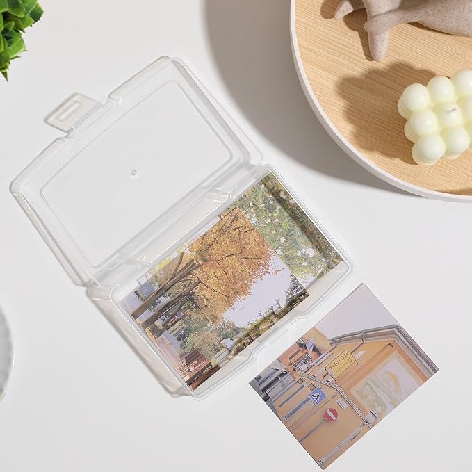 novelinks Photo Case 4" x 6" Photo Storage Box - 10 Inner Picture Storage Container (Black, 1 Pack)