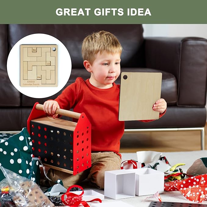 Calendar Puzzle - Daily Calendar Puzzle Wooden,365 Days Date Puzzle,Puzzle Advent Calendar for Adults