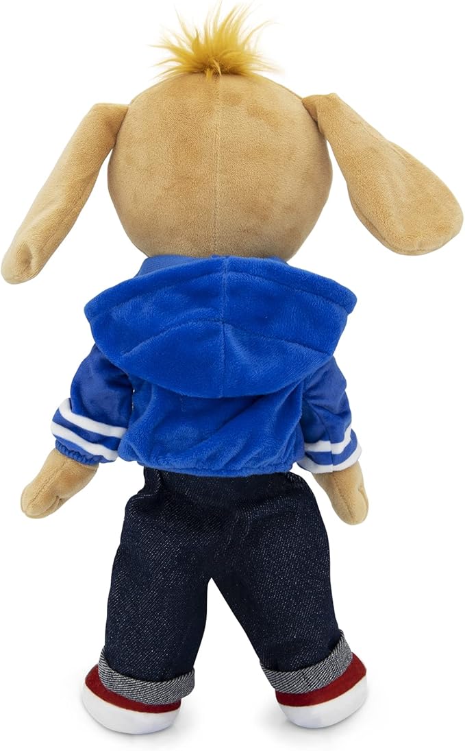 Playtime by Eimmie Soft Baby Doll Dougie The Dog - 14" Plush Rag Doll with Clothes, Embroidered Features for Girls, Boys, Toddlers & Infants - Educational Stuffed Animal for Imaginative Play