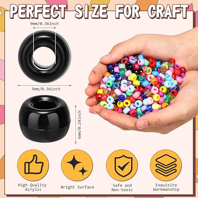 21000 Pcs Pony Beads Bulk 6 x 9 mm Plastic Kandi Beads for Bracelet for Multicolor Craft Making Rainbow Necklace Jewelry Key Chain DIY Braids(72 Colors)
