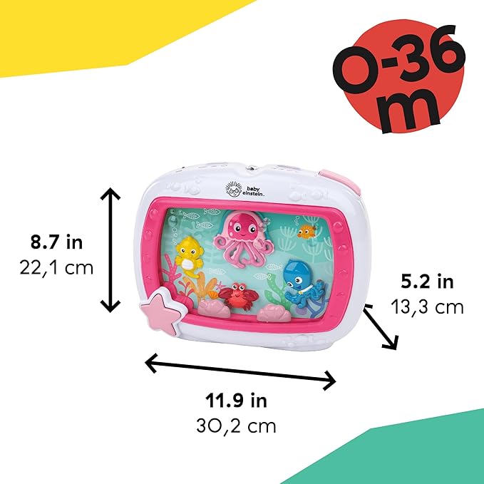 Baby Einstein Sea Dreams Soother Musical Crib Toy and Sound Machine, Pink, Newborn and up