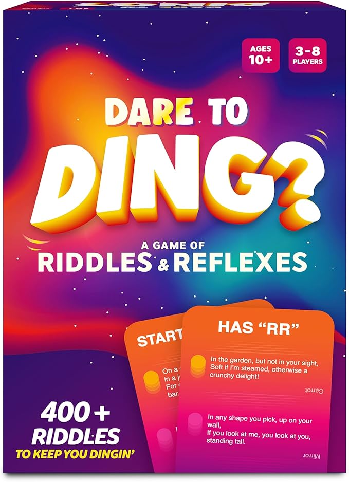 Dare to Ding - Game of Riddles & Reflexes, Fast-paced Card Game, Test Your Wits, Family-Friendly Game for Teens, Families & Adults, Gifts for Ages 10, 11, 12 and Up, 3-8 Players