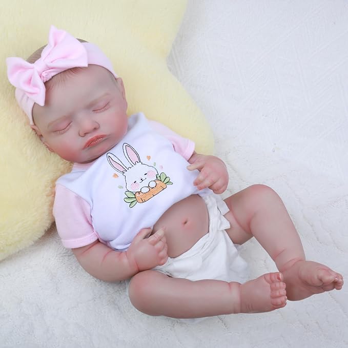 Realistic Reborn Baby Girl- 20 inch Full Vinyl Lifelike Newborn Baby Dolls, Anatomically Correct Real Life Baby Dolls Gift Set for Kids Age 3 +