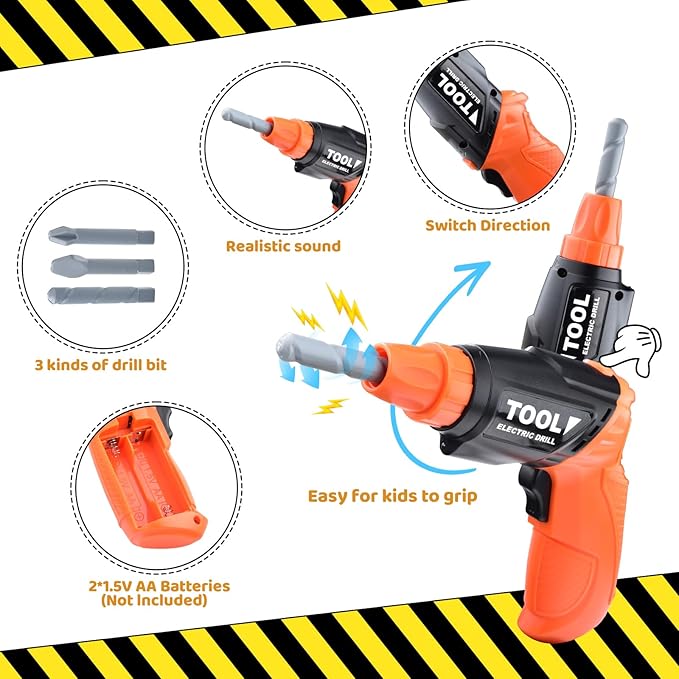 Kids Tool Set Toddlers Tool Kit 3 4 5 Year Old Construction Toys for Boys Birthday Gifts Age 3 4 5